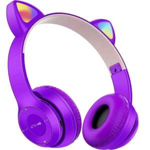 هدفون بلوتوث گربه ای چراغدار P47 اورجینال